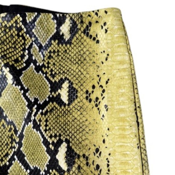 I.AM.GIA Snakeskin Yellow Green Print Faux High Waist Pants Zip All Around M EUC - Picture 3 of 11